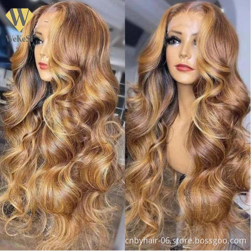 Raw Virgin Cuticle Aligned Brazilian Human Hair Transparent Lace Frontal 613 HD Lace Front Wig With Baby Hair For Black Women